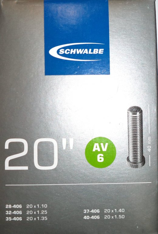 duše SCHWALBE AV6 20&amp;quot;x1.10-1.50 (28/40-406) AV/40mm