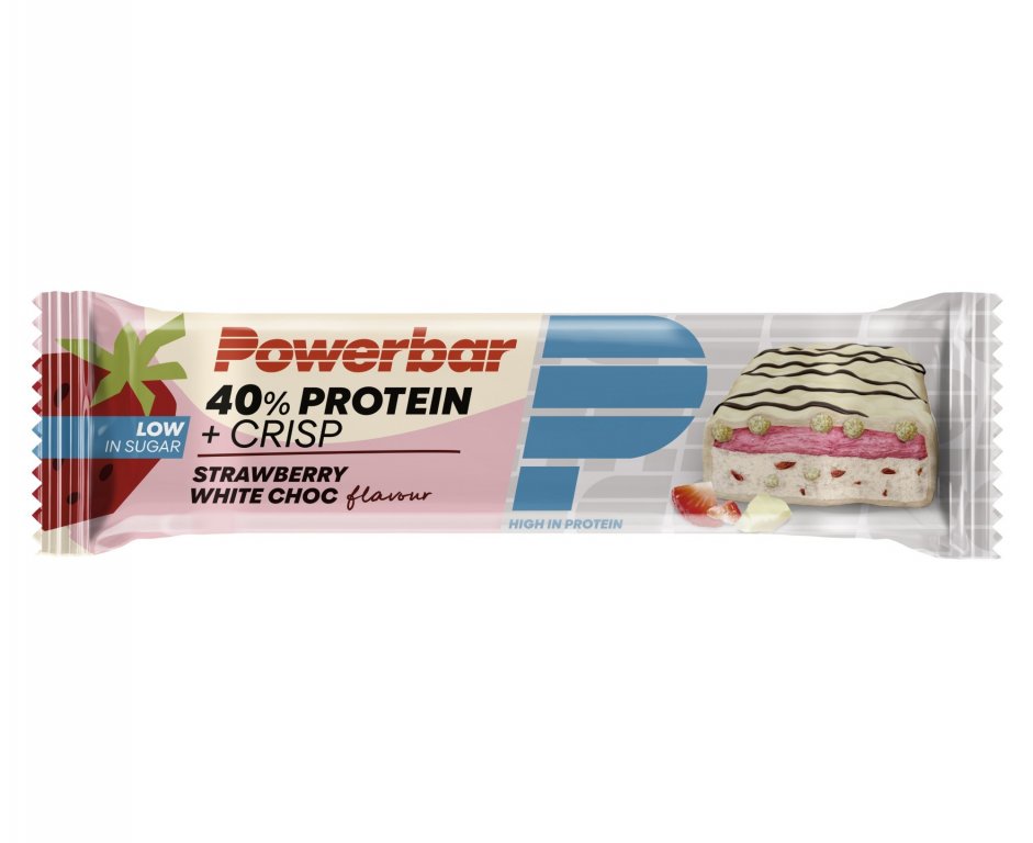 tyčinka PowerBar PROTEIN 40% jahoda, bílá čokoláda s křupinkami 40g