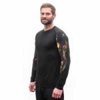 triko dlouhé pánské SENSOR MERINO IMPRESS černé/cosmos