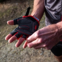 rukavice cyklistické Progress SOLAR MITTS černo/červené