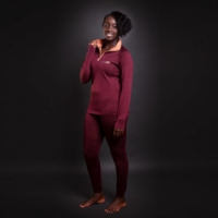 triko dlouhé dámské Progress TRZZ rolák švestkové/meruňkové