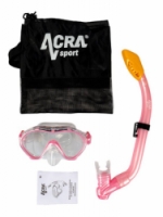 šnorchlovací set dětský ACRA růžový 2v1