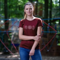 triko krátké dámské Progress VINKA TREES merino vínový melír