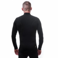 triko dlouhé pánské SENSOR MERINO DOUBLE FACE zip černé