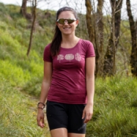 triko krátké dámské Progress VINKA TREES merino vínový melír