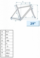 rám MTB carbon 29" 17" surový povrch černý