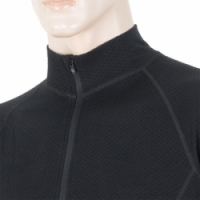 triko dlouhé pánské SENSOR MERINO DOUBLE FACE zip černé