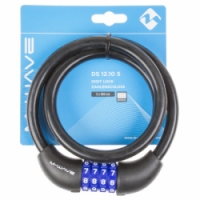 zámek M-Wave 12x1000mm silikonový kodový černý