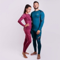 triko dlouhé dámské Progress NDRZ merino vínový melír