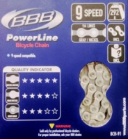 řetěz BBB BCH-91 PowerLine 9-rychlosstní šedo/stříbrný