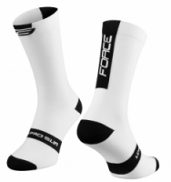 ponožky FORCE LONG PRO SLIM, bílo-černé L-XL/42-46