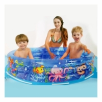 bazén dětský SUN CLUB s třemi nafukovacími kruhy mořský svět 120 cm