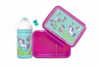 set R&B box a lahev Jednorožec a víly 500ml fialový