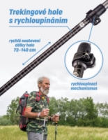 hole trekingové grafitové 72-140cm