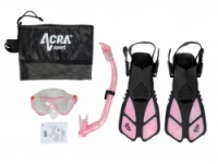 šnorchlovací set dětský ACRA růžový 3v1