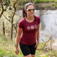 triko krátké dámské Progress VINKA TREES merino vínový melír