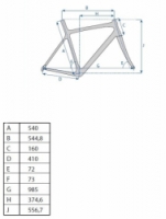 rám silniční carbon 700C pro Shimano DI2 - 54cm