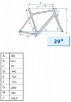 rám MTB carbon 29" 15" surový povrch černý