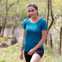 triko krátké dámské Progress VINKA TREES merino vínový melír