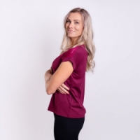 triko krátké dámské Progress ENERGIA vínové