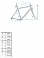 rám silniční carbon 700C pro Shimano DI2 - 52cm