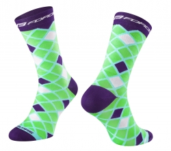 ponožky FORCE SQUARE, zeleno-fialové L-XL/42-46