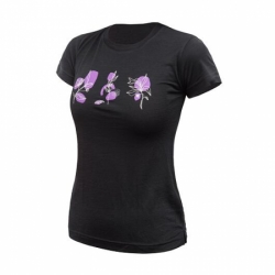 triko krátké dámské SENSOR MERINO AIR BLOOM černé