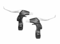 brzdové páky 4RACE V-brzdy Al černo-stříbrné 3-prsté