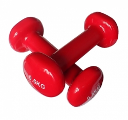 činky jednoruční 2x0,5kg červené