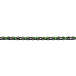 řetěz KMC DLC11 zeleno-černý 118čl. BOX