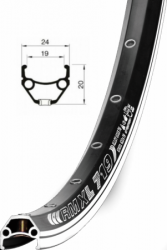 ráfek REMERX DRAGON 719 V-brake 406x19 36děr černý nýt