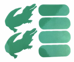 samolepky reflexní ShamanRacing set krokodýl 6ks zelené