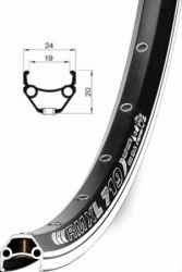 ráfek REMERX DRAGON 719 V-brake 622x19 32děr černý nýt