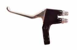 brzdová páka MTB pro dvě lanka černo-stříbrná levá