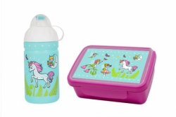 set R&B box a lahev Jednorožec a víly 500ml fialový