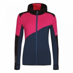mikina dámská Progress TERRITORIA HOODY černá/fuchsie/petrol
