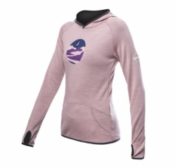 mikina dámská SENSOR MERINO UPPER TRIGLAV s kapucí růžová