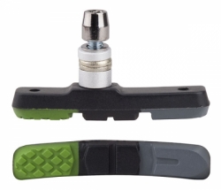 Brzdové špalíky PRO-T V-brake třísměsová Color (10párů) zeleno-černo-šedá
