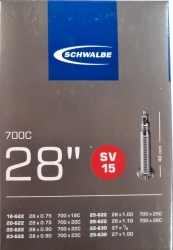duše SCHWALBE SV15 28"x 3/4-1.10 (18/28-622) FV/40mm