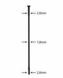 drát nerez Sapim Race 2-1,8-2 x 276mm přímý černý