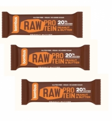 tyčinka Bombus Raw Protein 20% multipack 3x50g arašídové máslo