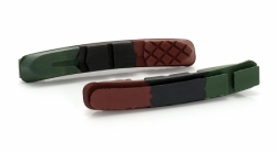 špalíky-gumičky XLC BS-X09 zeleno/černo/hnědé 72mm BS-Plus 2páry