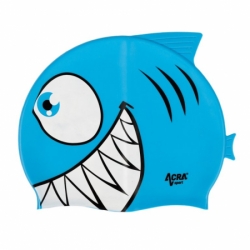 čepice plavecká dětská Acra PIRANHA modrá