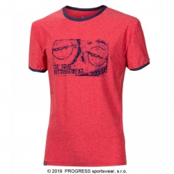 triko krátké pánské Progress MAVERICK červený melír