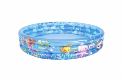 bazén dětský SUN CLUB s třemi nafukovacími kruhy mořský svět 120 cm
