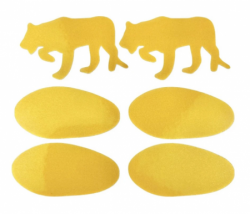 samolepky reflexní ShamanRacing set lvice 6ks žluté