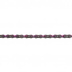 řetěz KMC DLC11 růžovo-černý 118čl. BOX