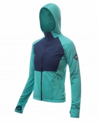 bunda dámská SENSOR COOLMAX THERMO s kapucí tyrkysová/tm. modrá