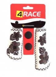 gripy 4RACE bílo-hnědé imitace kůže květy 135+95mm