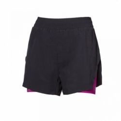 kalhoty krátké dámské Progress CARRERA SHORTS 2v1 černé / višňové